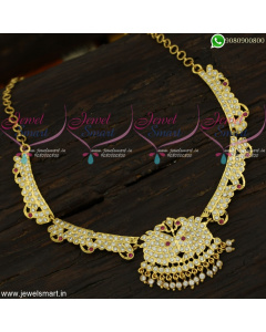 Admirable Traditional Gold necklace design Attigai Style Jewellery Online NL22215