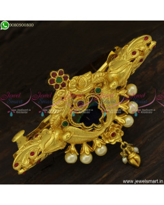 Amazing 3D Hair Clip One Gram Gold Jewellery Latest Fashion Peacock Feathers H23805