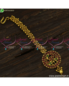 Antique Beads Jalar Chain MangTika Designs Traditional Gold Pattern Online T23853