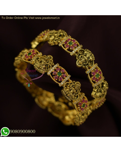 Exquisite Antique Gold Bangles Design: Exclusive Temple Jewellery from South Indian Collections B25908