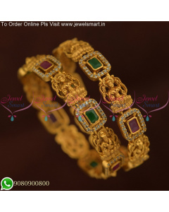 Trending Antique Gold Bangles Set Latest Temple Jewellery Designs B25608