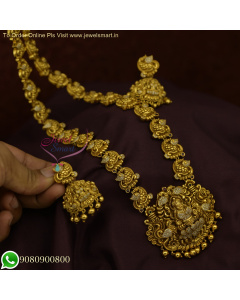 Exclusive Nagas Temple Handcrafted Antique Gold Long Necklace Set - Artistic Artificial Jewellery NL25888