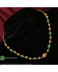 Antique Gold-Plated Beaded Necklace  Available in Multiple Colours NL27356