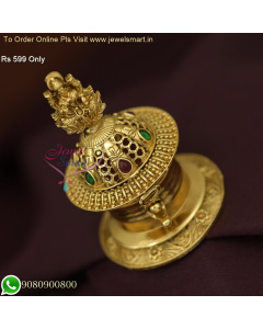 Sacred Temple Kumkum Box: Handcrafted Gold-Plated Elegance