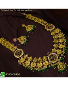 Exquisite Antique Gold Temple Jewelry Long Necklace for Brides NL26048