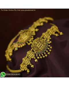 Antique Gold Temple Laxmi God Nagas Bajuband | South Indian Traditional Vanki with Adjustable Chain V26119