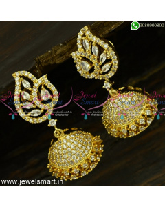 Awesome! Diamond Look Jhumkas Online New Trend Gold Plated Jewelry J25028