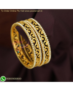 Intricate Baby Gold Plated Bangles - Soft Finish Copper Metal Kids Jewelry B26626