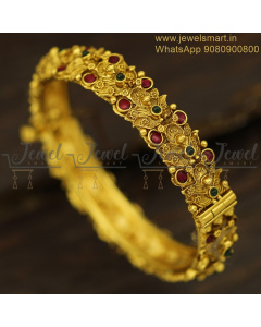 Beautiful 3D Antique One Gram Gold Bracelets for Women Screw Open Bangles BJS6477