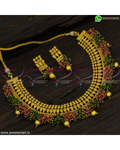 Beautiful Antique Colour Beads Fashion Jewellery Set for Indian Festivals Dress Matching NL22842