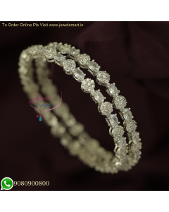 Beautiful Floral Diamond Catalogue-Inspired CZ Bangles | Latest Trending B25874