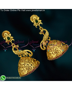 Beautiful Gold Jhumka Earrings Design Double Layer New Trends J25407