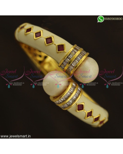 Beautiful Meenakari Pull Open Kada Bracelets Hollow Gold Design Jewellery B22953