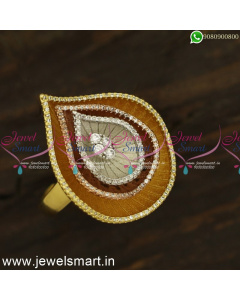 Big Pear Shape Adjustable Diamond Finger Rings Models 3 Layers Online F24438