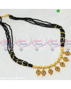 Black Beads Crystal Necklace Traditional Mango Pendants Mangalsutra M25061