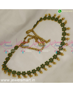 Bridal Fashion Jewellery Collections Floral Hip Chain 43 Inches Kemp Vaddanam Online