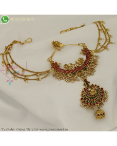 Bridal Hair Decoration Choti with Chains – Peacock Design Full Hair Coverage Traditional Jewellery H27290