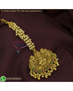 Temple Pearl Antique Gold Maang Tikka - Exquisite Bridal Jewelry Designs