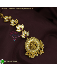 Kundan Temple Maang Tikka Designs - Antique Gold Jewelry Replicas | Premium Quality M26608