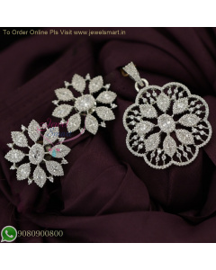 Sparkling CZ Pendant Set | Elegant Design with Matching Earrings PS27019