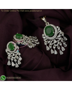 Sparkling CZ Pendant Set | Elegant Design with Matching Earrings PS27020