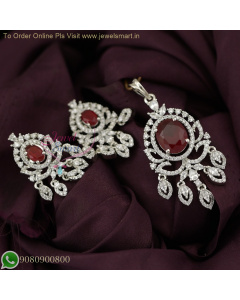 Sparkling CZ Pendant Set | Elegant Design with Matching Earrings PS27023