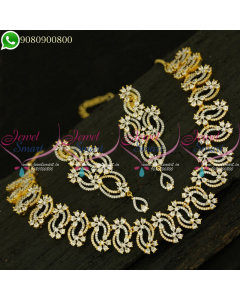 CZ Stones Jewellery Set Latest Necklace Designs Big Earrings Shop Online NL20968