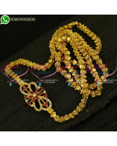 Dasavatharam Chain Mugappu Designs Gold Plated AD Stones Studded Jewellery Online C20934