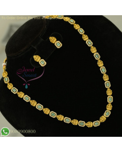 Delicate Temple Long Necklace with Colorful Stones - Affordable Traditional Jewelry NL26854