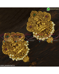 Delightful Gold Earrings Design Antique Temple Nagas Models Trending Imitation ER22912