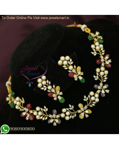 Designer Necklace Set with Pearls, CZ Stones, and Glass Beads – Unique Fashion Jewelry Collection NL26683
