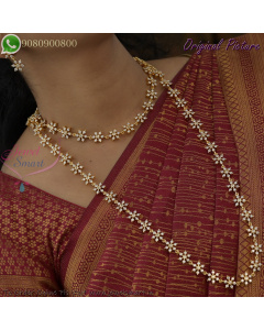 Diamond Catalogue Inspired Necklace & Long Necklace Combo Set – Gold Plated & Affordable NL29312