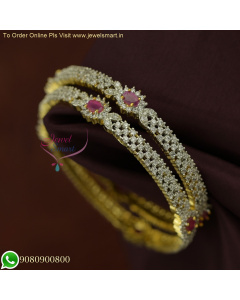  Diamond Inspired Ruby CZ Bangles | Popular Design | Online at Best Prices B25972