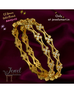 5 Stone C String Design One Gram Gold Bangles Sparkling Stones B25342