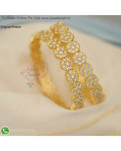 Diamond Look CZ Bangles Gold Plated – Long Lasting Colour Life B27056