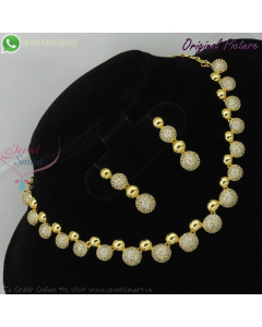 Diamond Look CZ Necklace Set | Simple Gold and Silver Finish | Affordable Fancy Jewellery NL29375