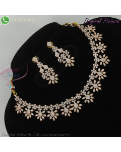 Diamond Look CZ Necklace Set | Simple Antique Finish | Affordable Fancy Jewellery