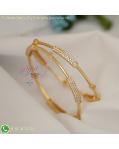 Diamond Look Thin String Bangles Inspired by Real Gold Jewellery Designs B26943