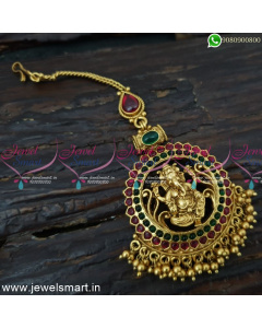 Divine Lord Ganesha Maang Tikka Latest Antique Bridal Jewellery Designs M25065