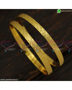Mild Waves Dotted New Gold Bangles Designs Daily Use Fancy Jewellery Online