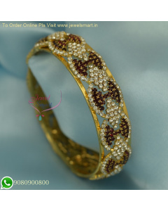 Affordable Party Wear Broad Gold Plated Colour Stone Bangles – Elegant Designs B26172