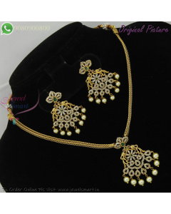 South Indian Attigai Style Chain Necklace Set | Traditional Jewellery at New Offer Price NL29379