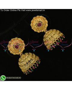 Exquisite w Hook Design Jhumka Earrings: Handcrafted with Precision and Style J25611