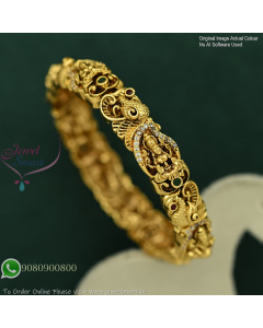 Clip Open Temple Bangles in Antique Gold Finish – Premium Quality B1131N