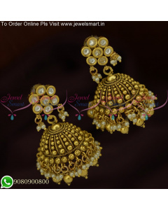 Regal Kundan Jhumka Earrings: Elevate Your Style with Timeless Elegance J25643