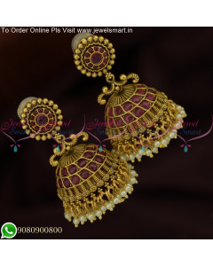 Add a Touch of Tradition with Kemp Stones Jhumka Earrings - Shop Now J25648