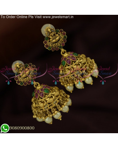 Embrace Tradition with our Stunning Temple Jhumka Earrings - Shop Now J25653