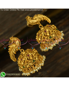 Mesmerizing Peacock Design Bridal Jhumkas: Make a Statement on Your Big Day J25722