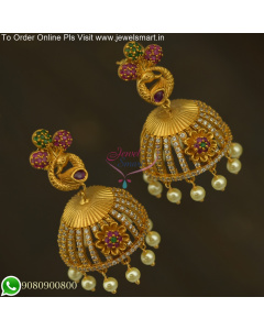 Fancy Floral Jhumka Earrings For Party Wear Latest Collections J25754
