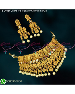 Antique One Gram Gold Jadau Kundan Rich Look Choker Set Online NL25367